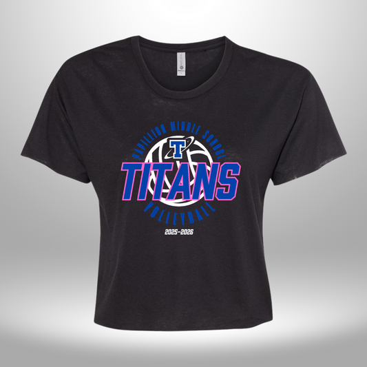 PAPILLION MIDDLE SCHOOL VOLLEYBALL WOMEN'S CROP T-SHIRT
