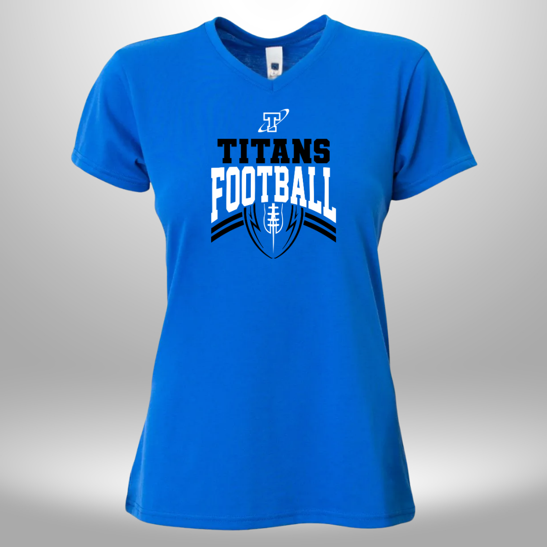TITANS FOOTBALL WOMEN'S VNECK TEE