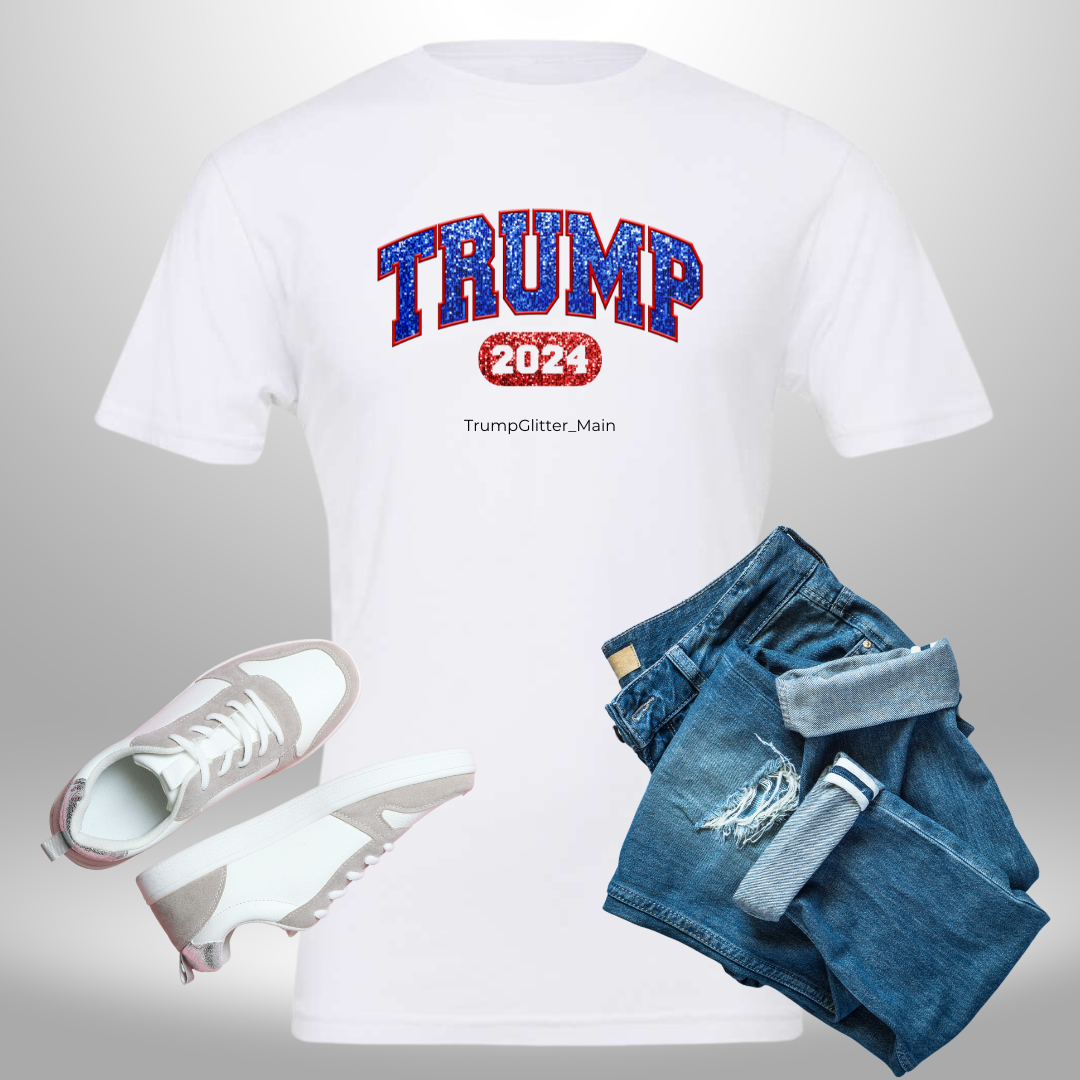 Donald Trump Faux Glitter MAGA T-Shirt