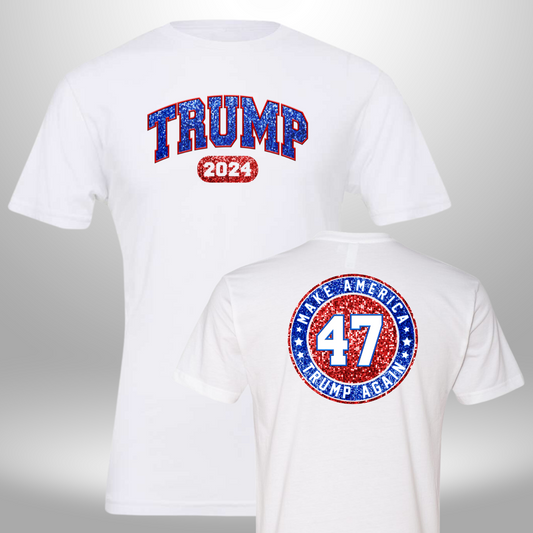 Donald Trump Faux Glitter MAGA T-Shirt