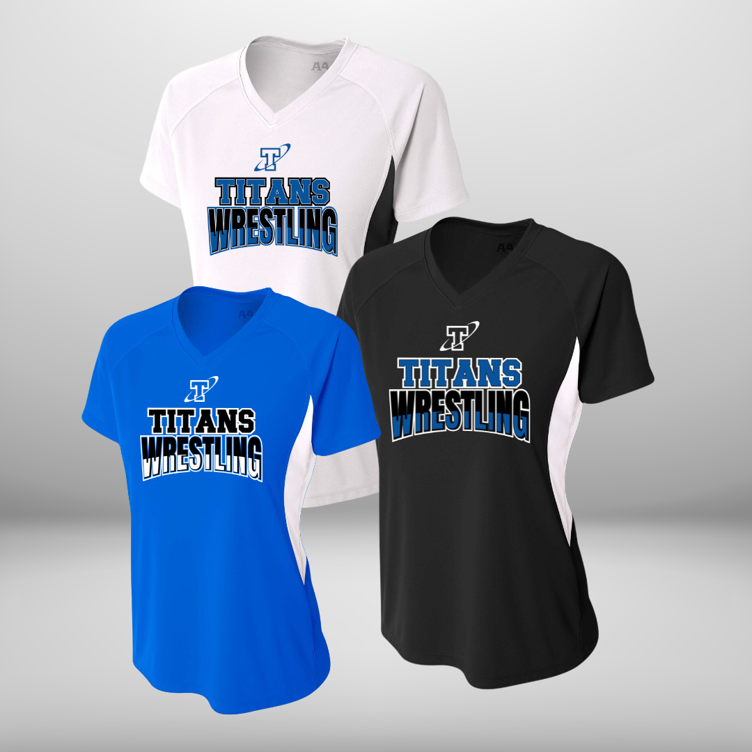 Titan Wrestling Women's Color Block Performance T-Shirt