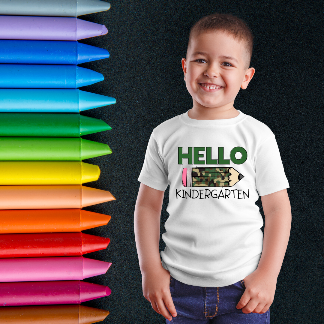 Elementary School Grade Camo Pencil Youth T-Shirt