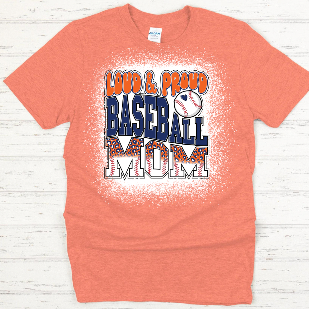 Krush Loud and Proud Baseball Mom Bleached Shirt