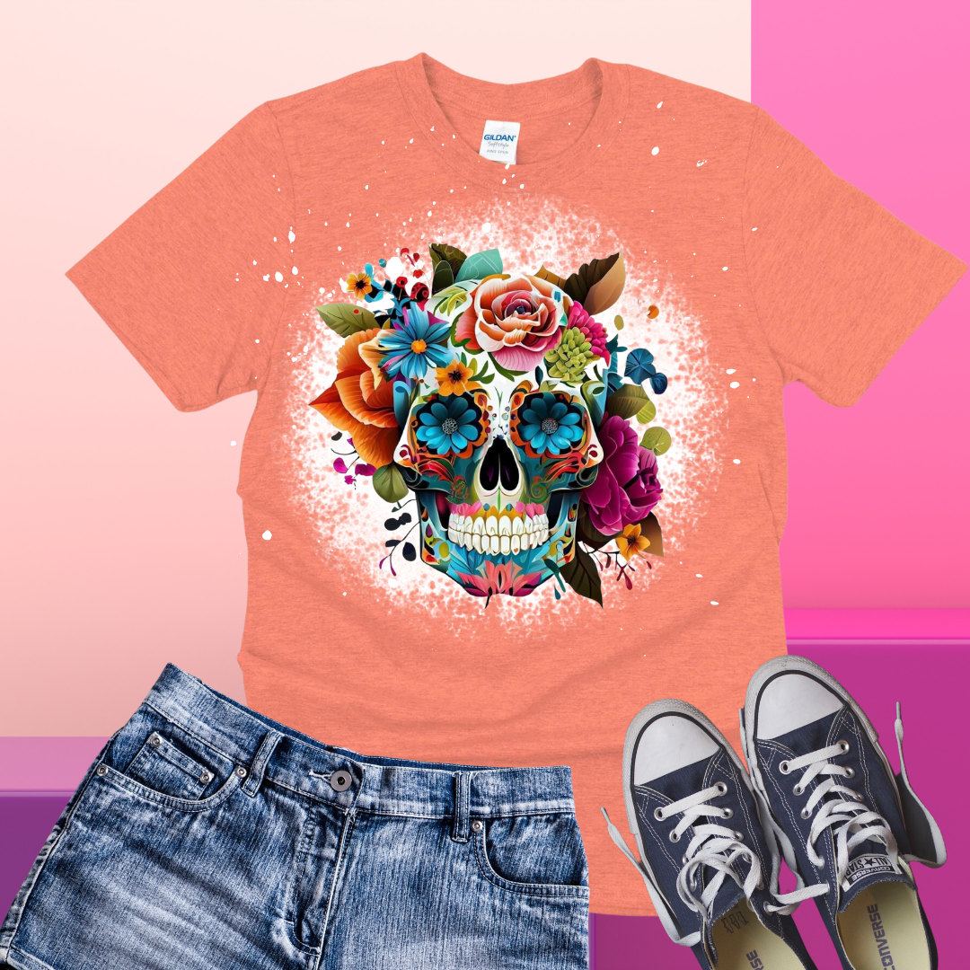 floral skull shirt