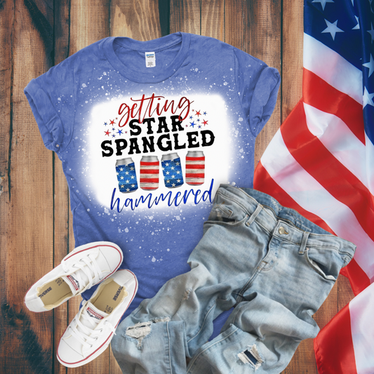 Getting Star Spangled Hammered Bleached T-Shirt