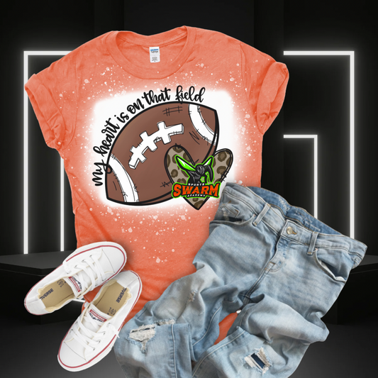 Swarm Sports Academy My Heart is on That Field Bleached Shirt