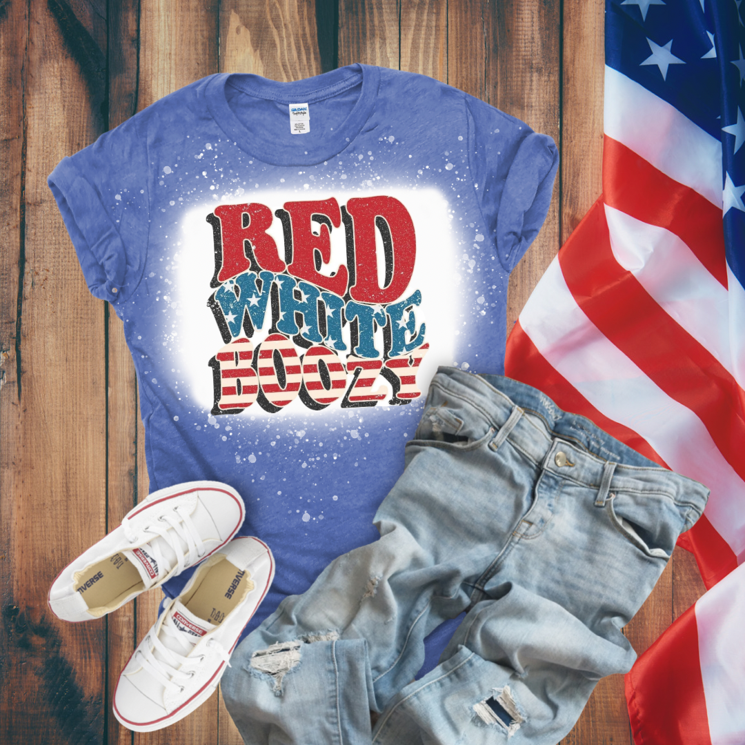 Red, White & Boozy Bleached T-Shirt