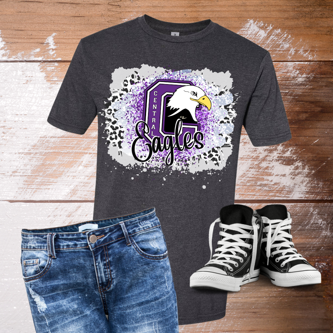 Omaha Central Eagles Bleached T-Shirt