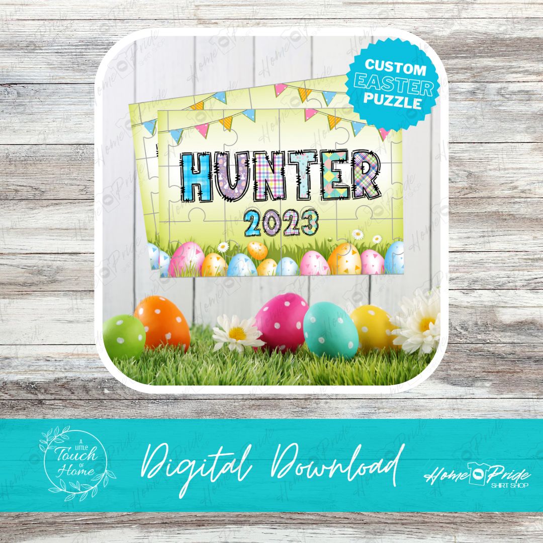Personalized Easter Bunny & Puzzle Mockup Design Digital Download