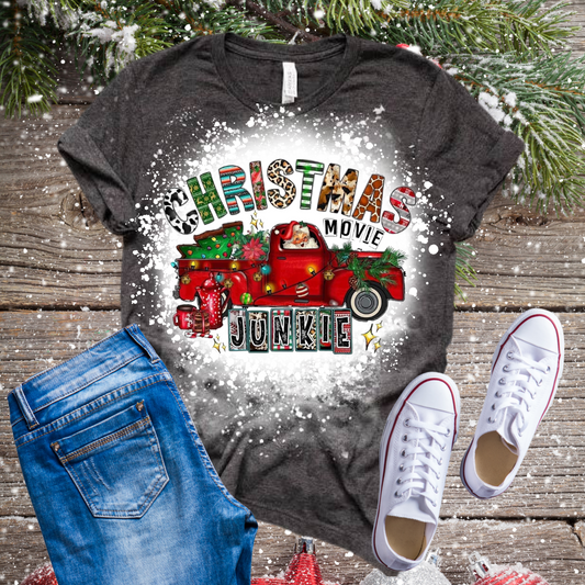 Christmas Junkie Bleached T-Shirt