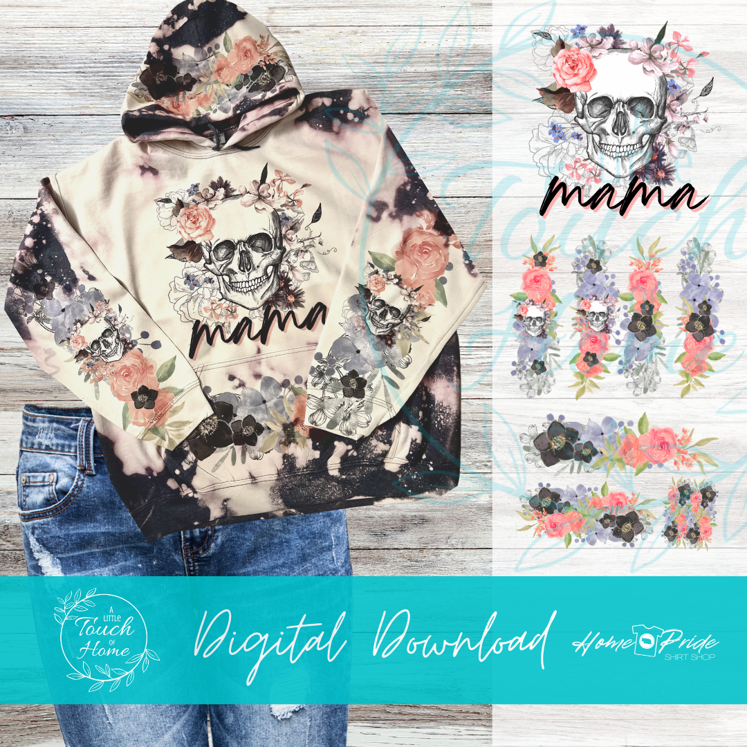 Mama Skull Hoodie Complete Sublimation Bundle