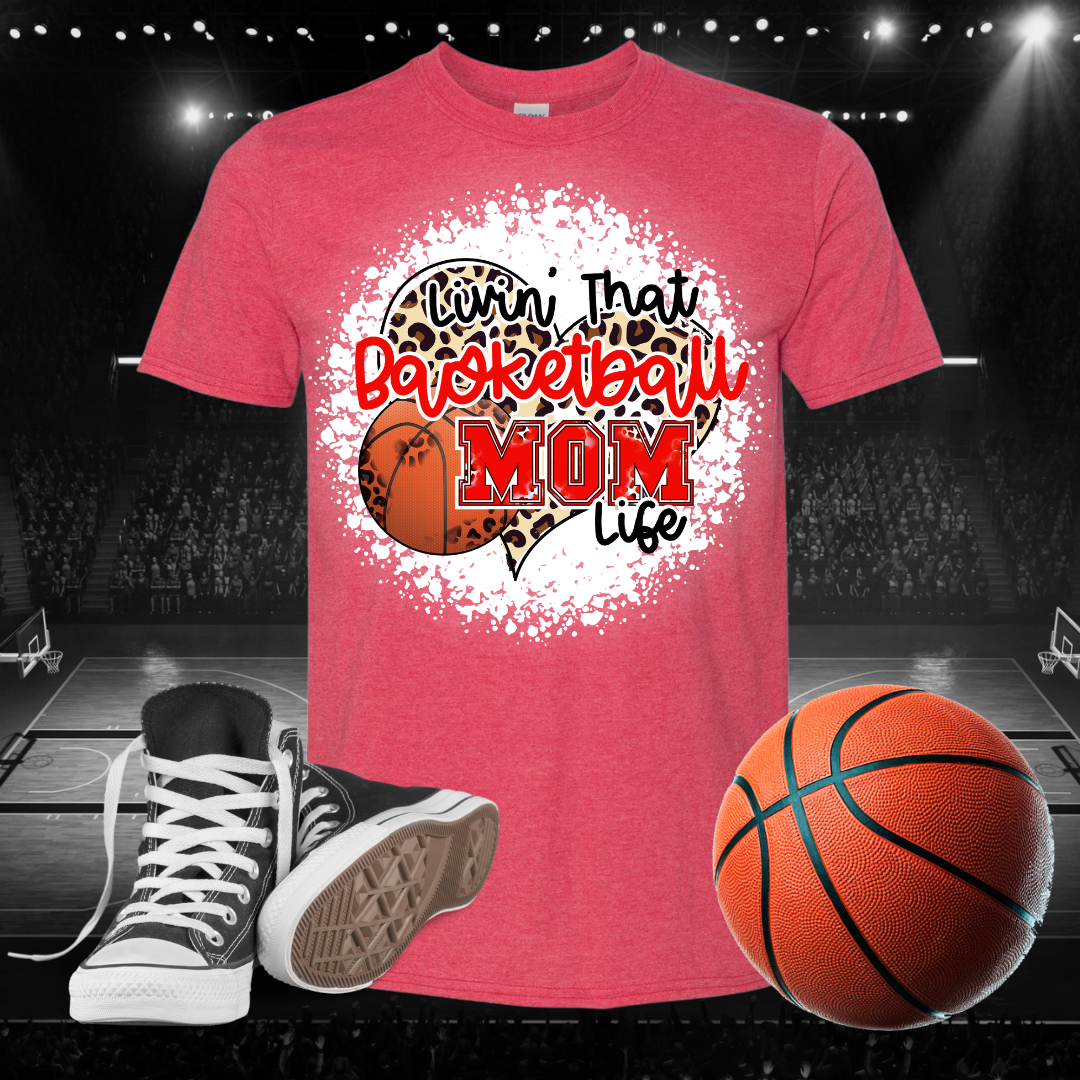 Papio Heat Livin' That Basketball Mom Life Bleached T-Shirt