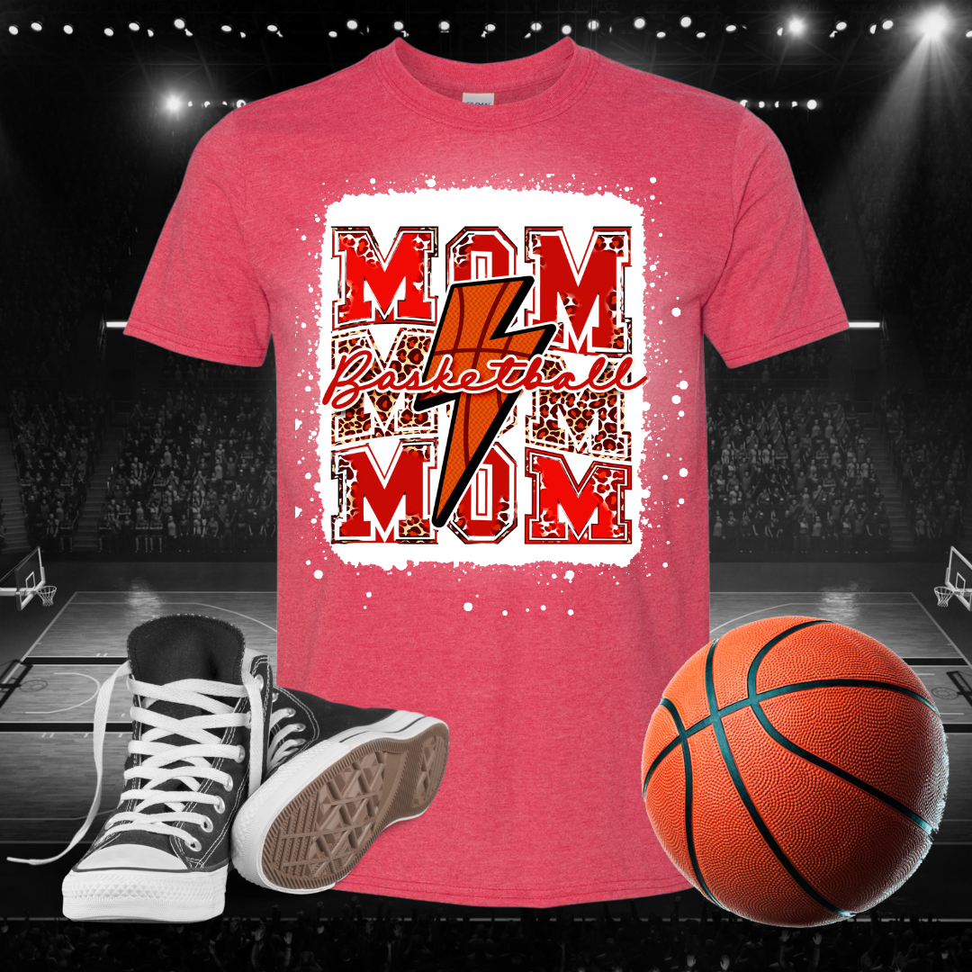 Papio Heat Retro Basketball Mom Bleached T-Shirt