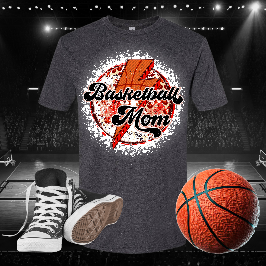Papio Heat Basketball Mom Retro Bleached T-Shirt