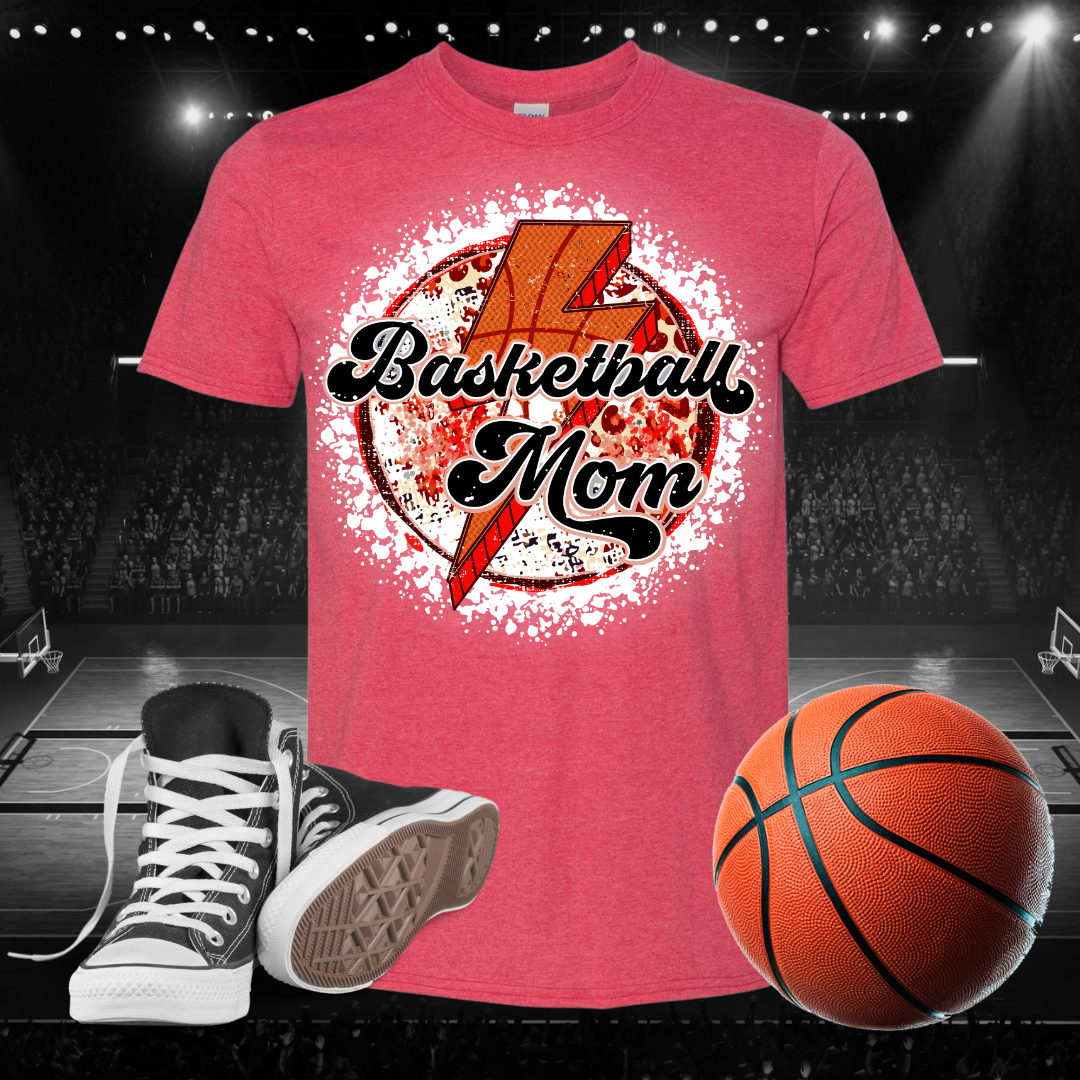 Papio Heat Basketball Mom Retro Bleached T-Shirt