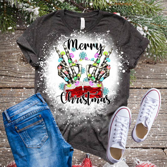 Rockin' Merry Christmas Bleached T-Shirt