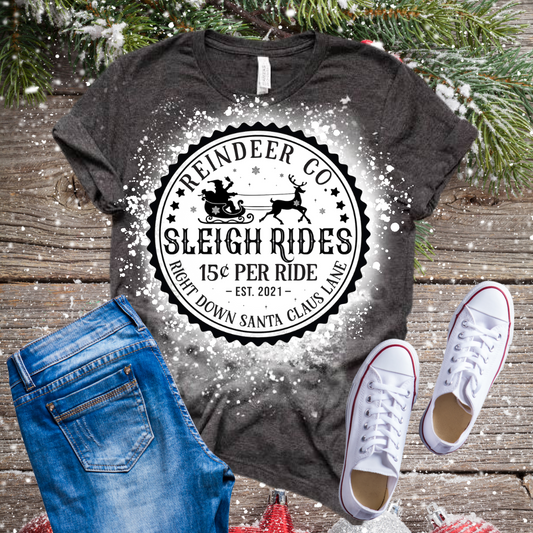 Sleigh Rides 15 cents Bleached T-Shirt