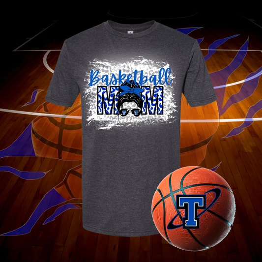 Titans Basketball Messy Bun Mom Shirt