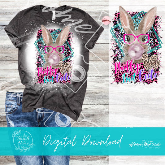Fluffy But Cute Bunny Sublimation Design
