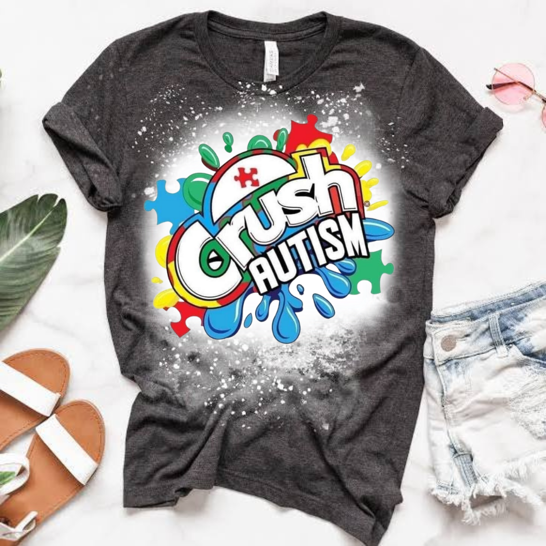 Crush Autism Bleached T-Shirt