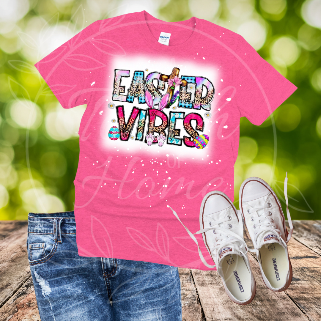 Easter Vibes Bleached T-Shirt