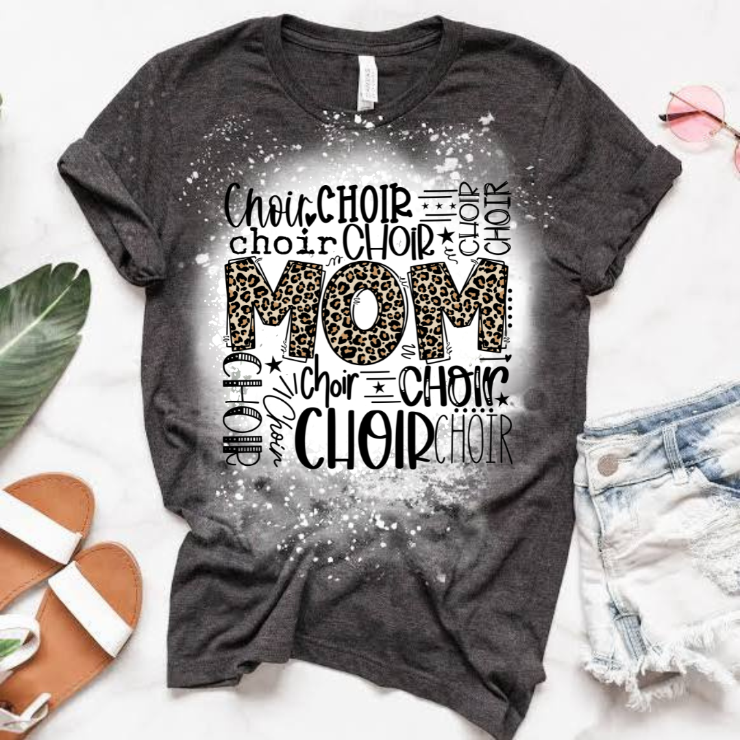 Choir Mom Word Collage Bleached T-Shirt